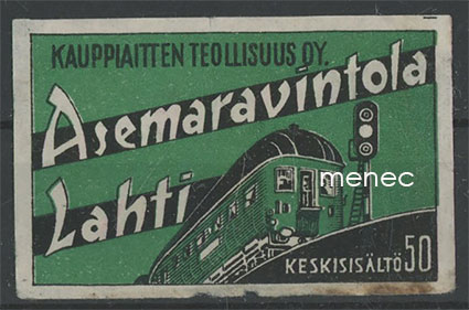 Tulitikkuetiketti, Asemaravintola, Lahti 