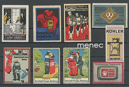 Eurooppalaisia mainosmerkkejä, kodin tekniikkaa ja kemikaaleja, 8 kpl 