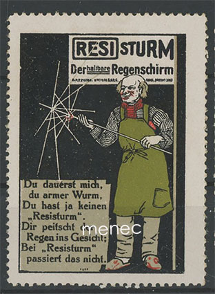 Mainosmerkki, Resisturm - kestävä sateenvarjo 