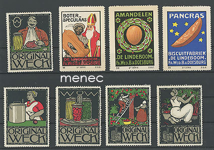 Eurooppalaisia mainosmerkkejä, ruokia, 8 kpl 