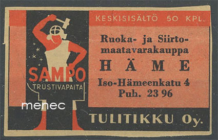 Seppä-etiketti, Ruoka- ja siirtomaatavarakauppa Häme 