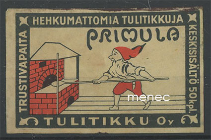 Tulitikkuetiketti, Primula, Helsinki 