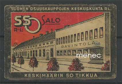 Tulitikkuetiketti, Salon Seudun Osuuskauppa, ravintola 