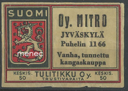 Tulitikkuetiketti, Oy. Mitro, Jyväskylä 