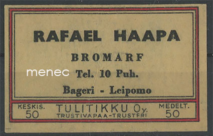 Kauppiasetiketti, Rafael Haapa, Bromarv 