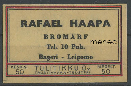 Kauppiasetiketti, Rafael Haapa, Bromarv 