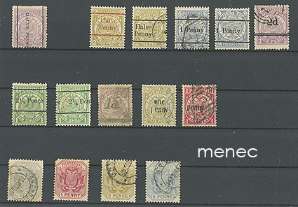 Etelä-Afrikka 1887-1895, käyttösarjoja 15 kpl 