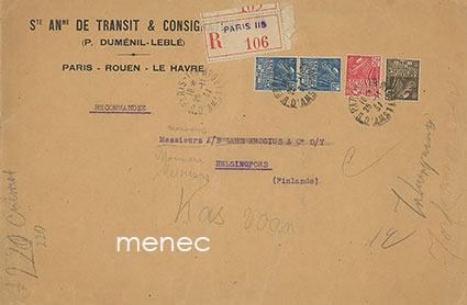 Ranska, postilähetys vuoden 1930 kv. siirtomaanäyttelyn merkein 