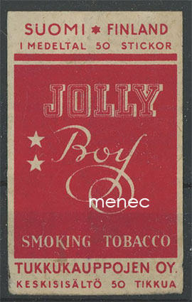 Tulitikkuetiketti, Jolly Boy Smoking Tobacco 
