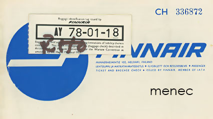 Charter-lentolippu Rhodokselle 1973 