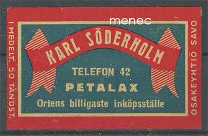 Kauppiasetiketti, Karl Söderholm, Petolahti 