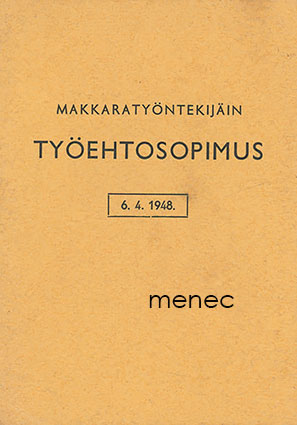 Makkaratyöntekijöiden työehtosopimus 6.4.1948 