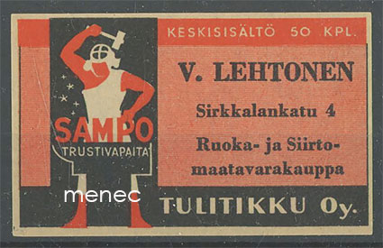 Seppä-etiketti, V. Lehtonen, Turku 