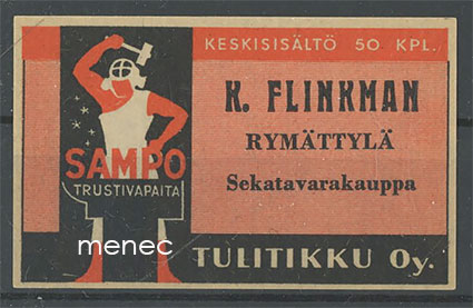 Seppä-etiketti, K. Flinkman, Rymättylä 