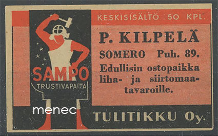 Seppä-etiketti, P. Kilpelä, Somero 