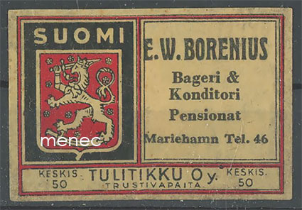 Tulitikkuetiketti, E. W. Borenius, Maarianhamina 