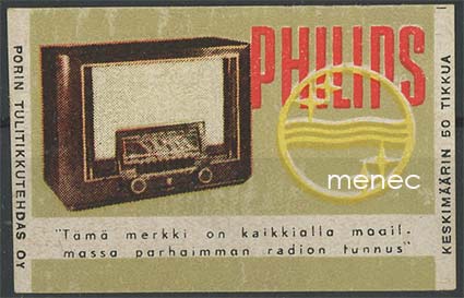 Tulitikkuetiketti, Philips, 'Tämä merkki on kaikkialla maailmassa parhaimman radion tunnus' 