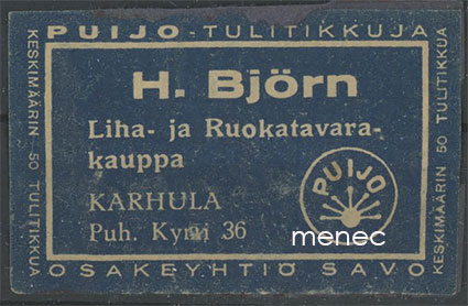 Kauppiasetiketti, H. Björn, Karhula 