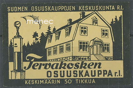 Tulitikkuetiketti, Tervakosken Osuuskauppa 