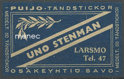 Kauppiasetiketti, Uno Stenman, Luoto (Larsmo) 