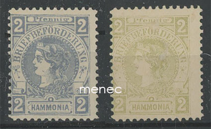 Briefbeförderung Hammonia, Hampuri 1890, 2 kpl 