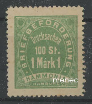 Briefbeförderung Hammonia, Hampuri, 1 Mk (100 kpl painotuotteita) 