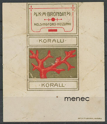 Koralli, makeisetiketti 