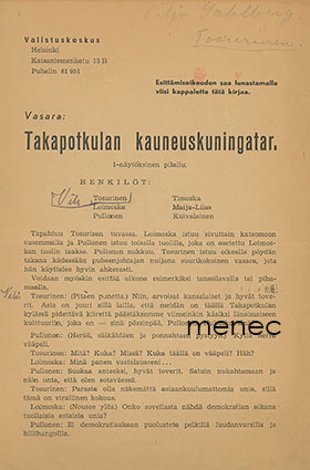 Poutanen, Juho - Takapotkulan kauneuskuningatar 