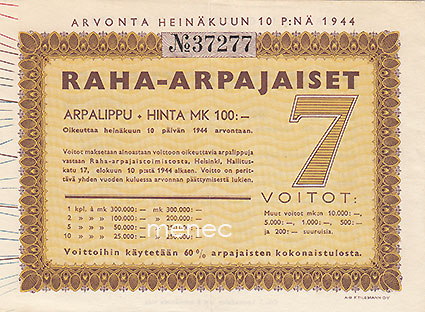 Raha-arpa 1944/7 