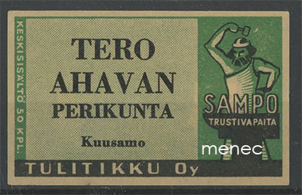 Seppä-etiketti, vihreä, Tero Ahavan perikunta, Kuusamo 