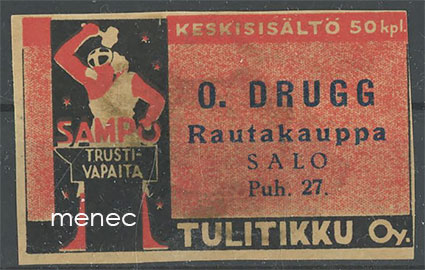Seppä-etiketti, O. Drugg, Salo 