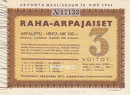 Raha-arpa 1944/3 