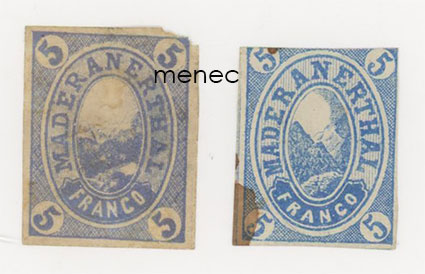 Sveitsi, hotelliposti, Maderaner Tal, Postamt Amsteg 1872, 2 kpl 