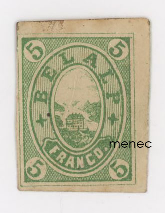 Sveitsi, hotelliposti malli 1874, Hotel Belalp, Postamt Brig, vihreä 