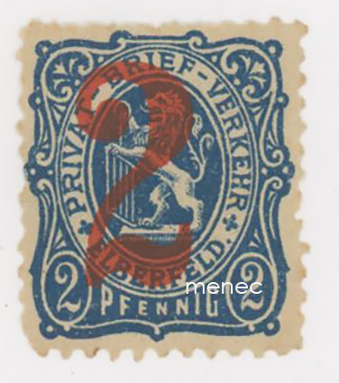 Saksa, paikallisposti, Elberfeldt 1886, 2/2 Pf 