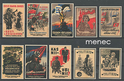Viro, vintage-natsitikkuetikettejä, 13 kpl 