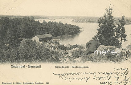 Naantali, rantamaisema, mies kivellä 