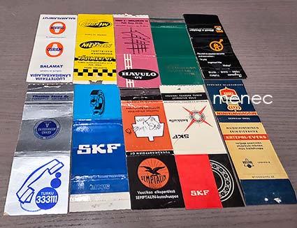 Tulitikkuetikettejä, litteitä, tekniikkaa. 10 kpl 