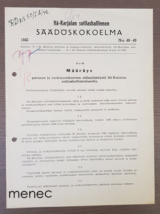 Itä-Karjalan sotilashallinnon säädöskokoelma  1942,48