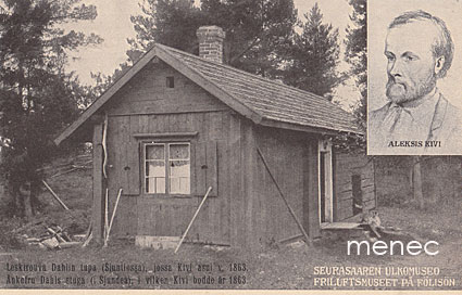 Helsinki, Seurasaari, Leskirouva Dahlin tupa (Siuntiossa), jossa Kivi asui v.1863 