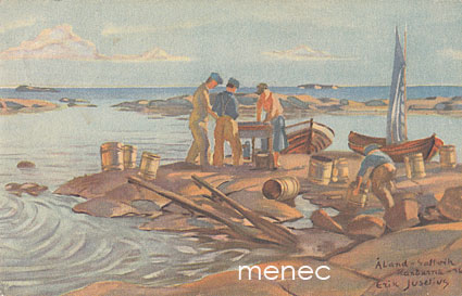 Juselius, Erik - Ahvenanmaa, Saltvik, veneitä, suolatynnyreitä 