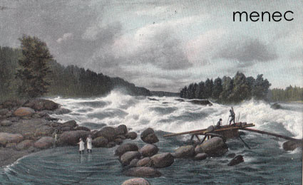 Lindholm, B. - Vallinkoski, ihmisiä rannalla 