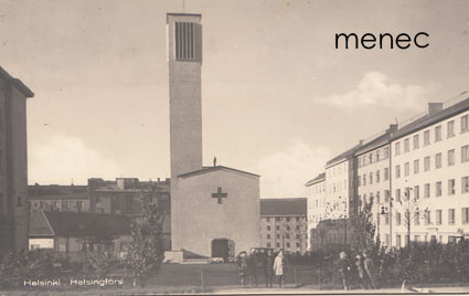 Helsinki, Olaus Petrin kirkko, lapsia Apollonpuistikossa 