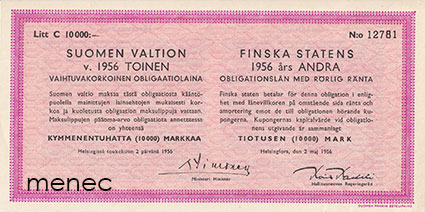 Suomen valtion v. 1956 toinen vaihtuvakorkoinen obligaatiolaina 