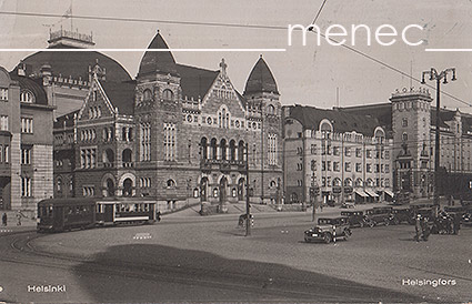 Helsinki, Rautatientori Kansallisteatterille, raitiovaunu 
