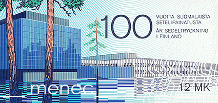 Postimerkkivihko V17, 100 vuotta suomalaista setelipainatusta 