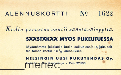 Alennuskortti. Kodin perustus vaatii säästäväisyyttä 
