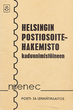 Helsingin postiosoitehakemisto kadunnimistöineen 