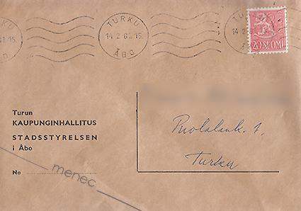 Virkakirje, Turun kaupunginhallitus 